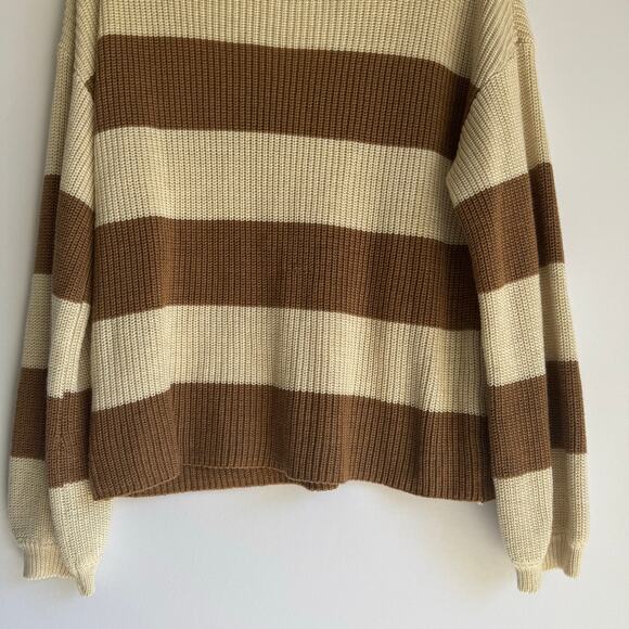 NWT Cute Women's Steve Madden Stripped Brown and Tan Sweater Size XL - Picture 3 of 8